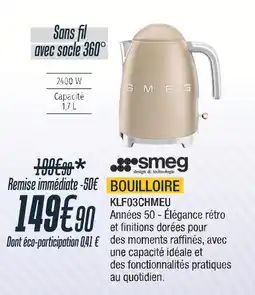 Proxi Confort Smeg bouilloire offre