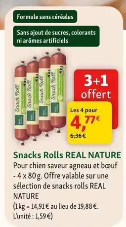 Maxi Zoo Real nature snacks rolls offre