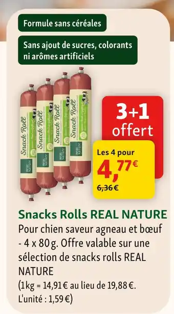 Maxi Zoo Real nature snacks rolls offre