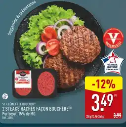 ALDI St-clément le boucher 2 steaks hachés façon bouchère offre
