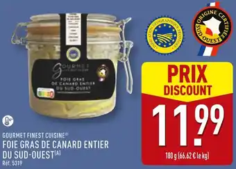 ALDI Gourmet finest cuisine foie gras de canard entier du sud-ouest offre