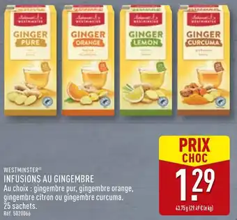 ALDI Westminster infusions au gingembre offre