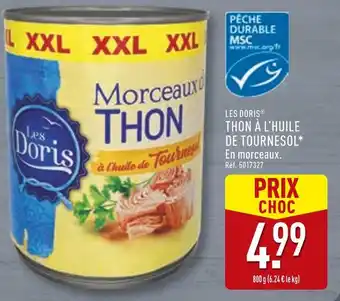 ALDI Les doris thon à l'huile de tournesol offre