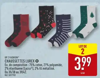 ALDI Up 2 fashion chaussettes lurex offre