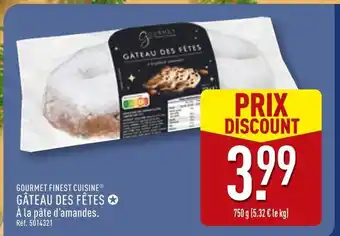 ALDI Gourmet finest cuisine gâteau des fêtes offre