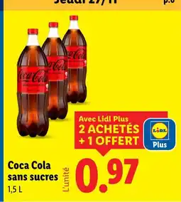 Lidl Coca cola sans sucres offre