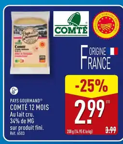ALDI Pays gourmand comté 12 mois offre