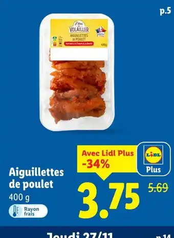 Lidl Aiguillettes de poulet offre