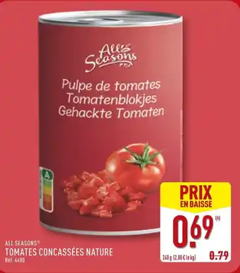 ALDI All seasons tomates concassées nature offre