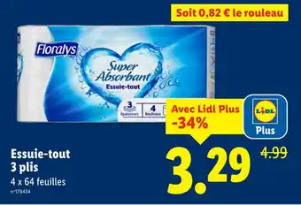 Lidl Floraly's essuie-tout 3 plis offre