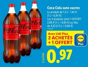 Lidl Coca cola sans sucres offre