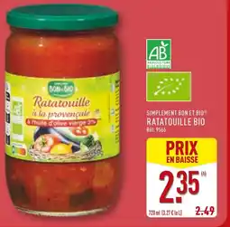 ALDI Simplement bon et bio ratatouille bio offre