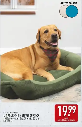 ALDI Cachet & romeo lit pour chien en velours offre