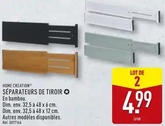ALDI Home creation séparateurs de tiroir offre