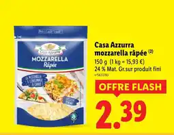 Lidl Casa azzurra mozzarella râpée offre