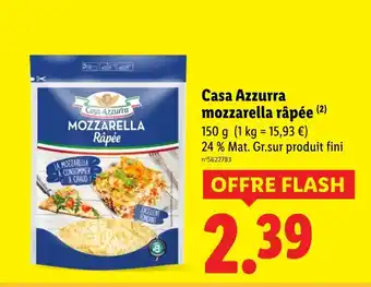 Lidl Casa azzurra mozzarella râpée offre