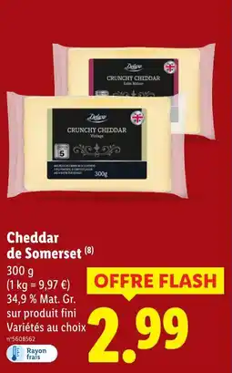 Lidl Deluxe cheddar de somerset offre