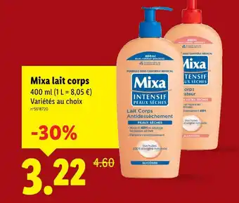 Lidl Mixa lait corps offre