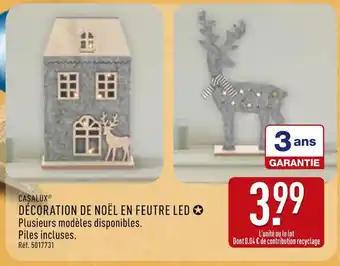 ALDI Casalux décoration de noël en feutre led offre