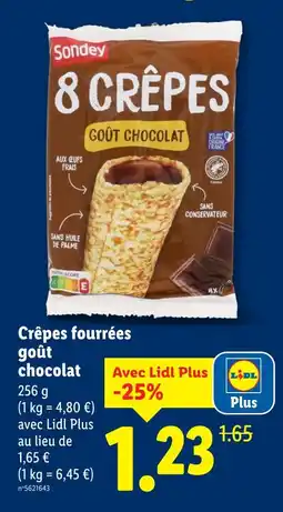 Lidl Sondey crêpes fourrées goût chocolat offre