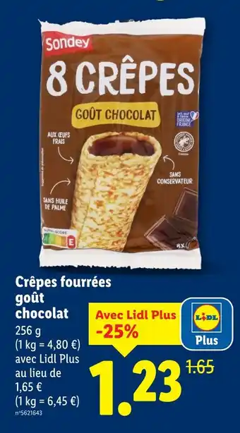 Lidl Sondey crêpes fourrées goût chocolat offre