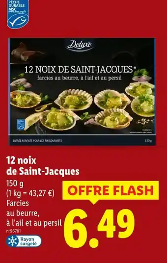 Lidl Deluxe 12 noix de saint-jacques offre