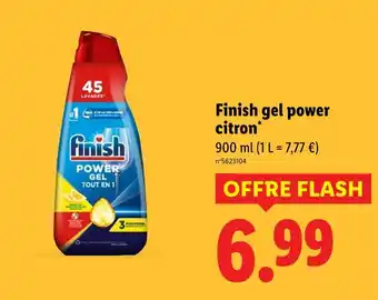 Lidl Finish gel power citron offre