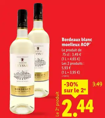 Lidl Bordeaux blanc moelleux aop offre