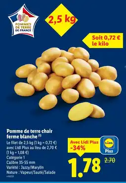 Lidl Pommes de terre chair ferme blanche offre