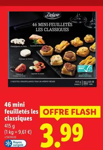 Lidl Deluxe 46 mini-feuilletés les classiques offre