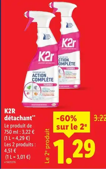 Lidl K2r détachant offre
