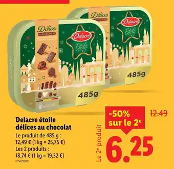 Lidl Delcare étoile délices au chocolat offre