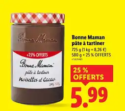Lidl Bonne maman pâte à tartiner offre