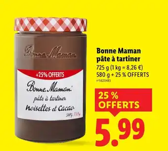 Lidl Bonne maman pâte à tartiner offre