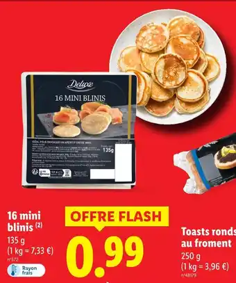 Lidl Deluxe 16 mini blinis offre