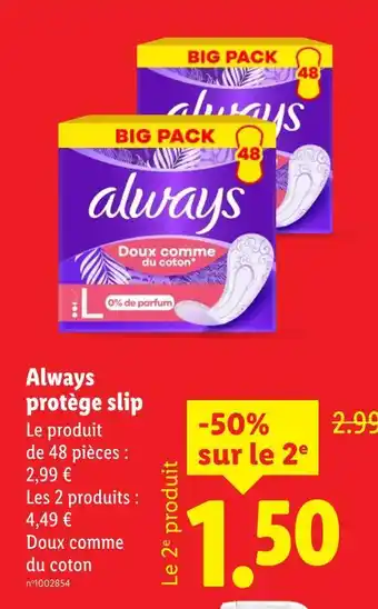 Lidl Always protège slip offre