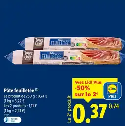 Lidl Toque du chef pâte feuilletée offre
