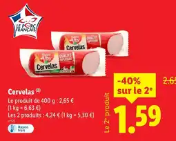 Lidl Saint alby cervelas offre