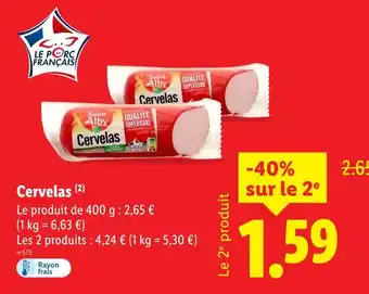 Lidl Saint alby cervelas offre
