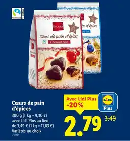 Lidl Favorina coeurs de pain d'épices offre