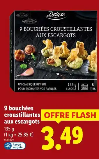 Lidl Deluxe 9 bouchées croustillantes aux escargots offre