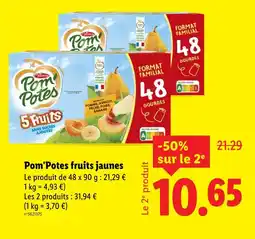 Lidl Pom'potes fruits jaunes offre