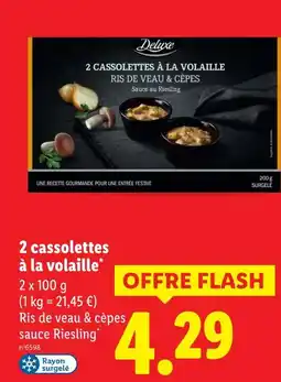 Lidl Deluxe 2 cassolettes à la volaille offre