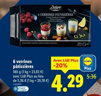 Lidl Deluxe 6 verrines pâtissières offre