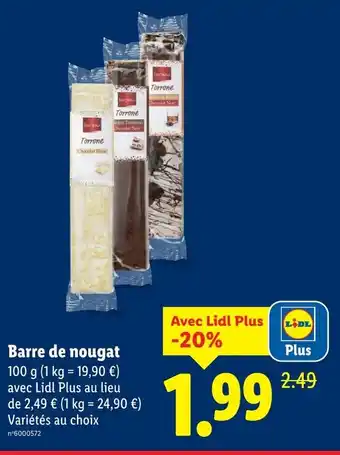 Lidl Favorina torrone chocolat blanc offre