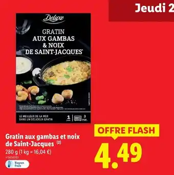 Lidl Deluxe gratin aux gambas et noix de saint-jacques offre