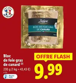 Lidl Deluxe bloc de foie gras de canard offre