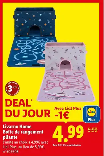 Lidl Livarno homa boîte de rangement pliante offre