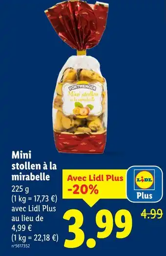 Lidl Fortwenger mini stollen à la mirabelle offre