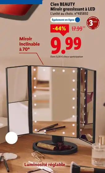 Lidl Cien beauty miroir grossissant à led offre